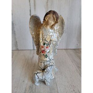 Rustic glitter Angel Dog polar bear mistletoe Xmas cherub home decor figure